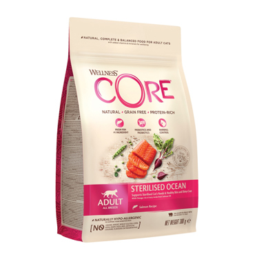 Wellness Core Sterilised Σολομός 300gr Ξηρά Τροφή Γάτας